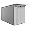 Biohort AvantGarde Gerätehaus Eco A4 (Außenmaß inkl. Dachüberstand (B x T): 180 x 380 cm, Silber Metallic, Einzeltür, Stahl) | BAUHAUS