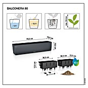 Lechuza Color Balkonkasten Balconera (Max. Außenlänge: 79 cm, Schiefergrau) | BAUHAUS