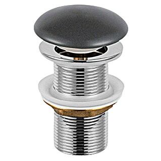 Sanicomfort Ablaufventil (1 ¼″, Dunkelgrau matt, Metall, Permanent geöffnet)