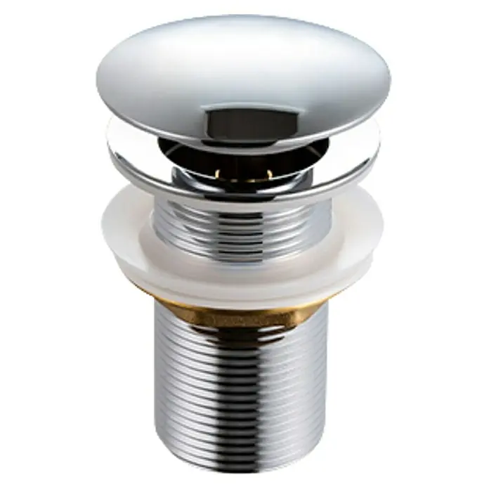 Sanicomfort Ablaufventil - 1 ¼″, Silber, Metall - Abflussstöpsel für Waschbecken in Chrom-Optik. Das Produkt ist ideal für moderne Badezimmer und zeichnet sich durch sein elegantes Design aus.
