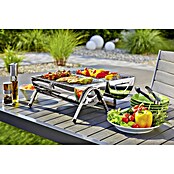 Grillstar Tischgrill Dallas (Hauptgrillfläche: 2 x 34 x 22 cm, Silber)