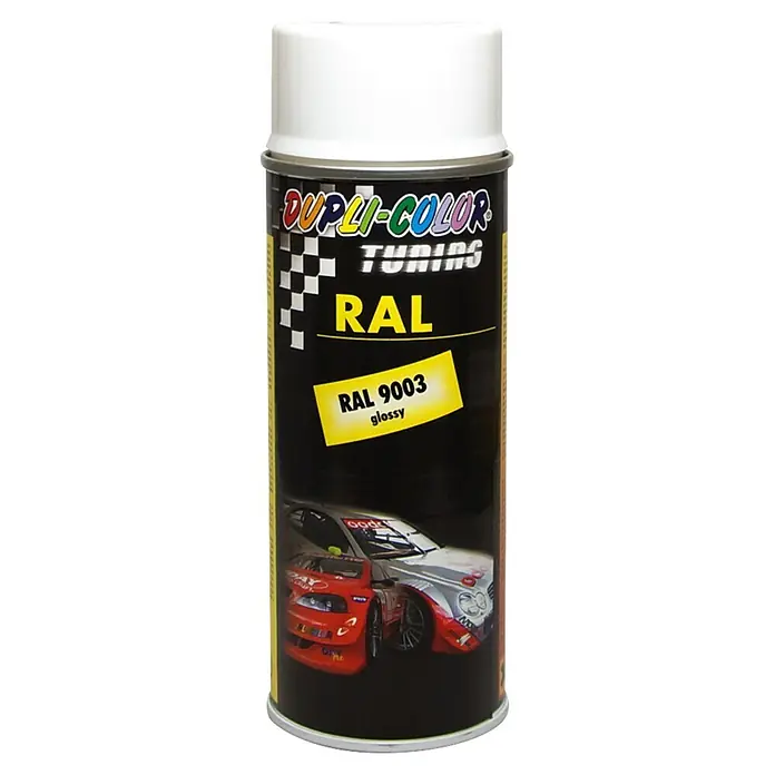 Dupli-Color Tuning Lackspray RAL 9003 - Signalweiß, Glänzend, 400 ml - Dupli-Color Tuning RAL 9003 Glossy Sprühfarbe für Fahrzeuglackierungen, ideal für präzise und dauerhafte Ergebnisse.