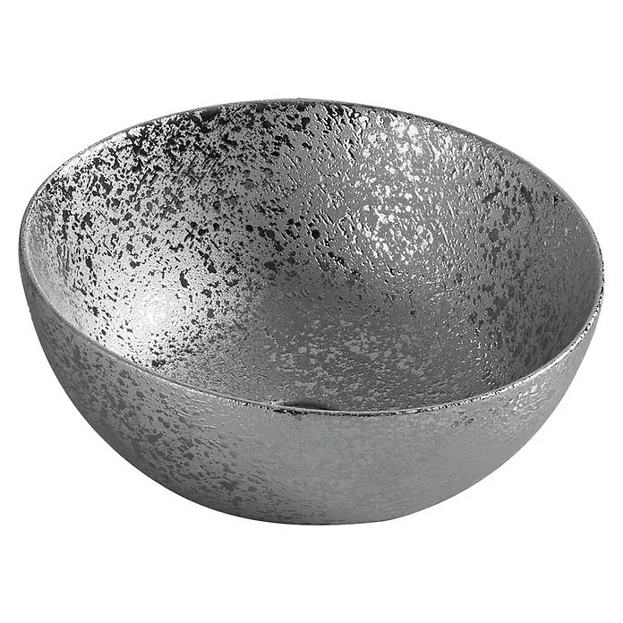 Sanicomfort Aufsatzwaschbecken Osiris - 35,8 x 35,8 cm, Hahnloch: Ohne, Ohne Überlauf, Silber - Elegante silberne Schale mit einzigartiger Textur. Perfekt als dekoratives Element oder zur Aufbewahrung von kleinen Gegenständen.