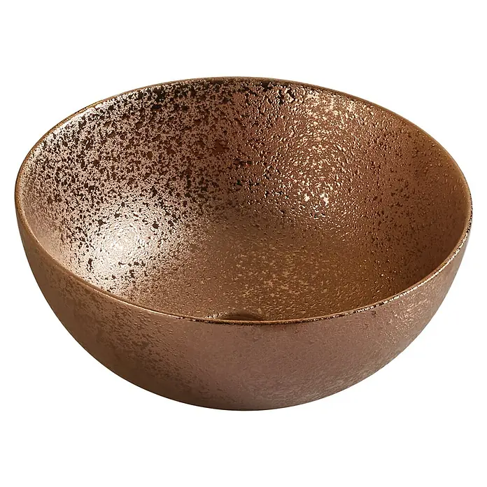 Sanicomfort Aufsatzwaschbecken Osiris - 35,8 x 35,8 cm, Hahnloch: Ohne, Ohne Überlauf, Rosegold - Eine elegante, bronzefarbene Schale mit einer gesprenkelten Textur, die einen Hauch von Raffinesse in jeden Raum bringt.