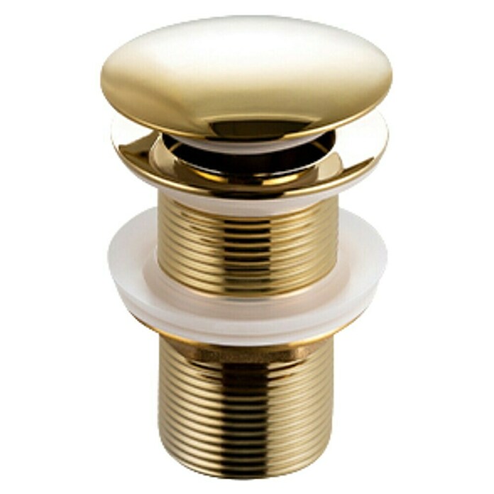 Sanicomfort Ablaufventil (1 ¼″, Gold, Metall, Permanent geöffnet) | BAUHAUS