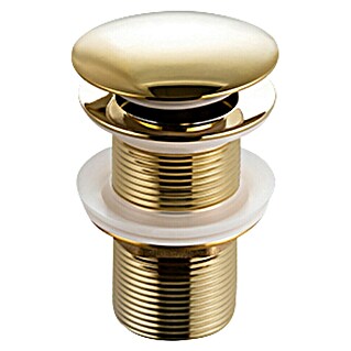 Sanicomfort Ablaufventil (1 ¼″, Gold, Metall, Permanent geöffnet)