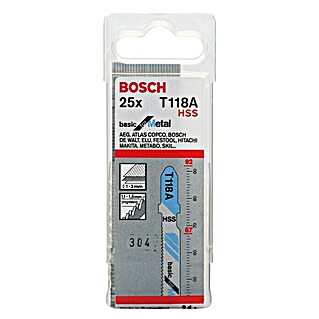 Bosch Hojas de sierra T 118 A (Chapa, 25 ud., Vástago en T)