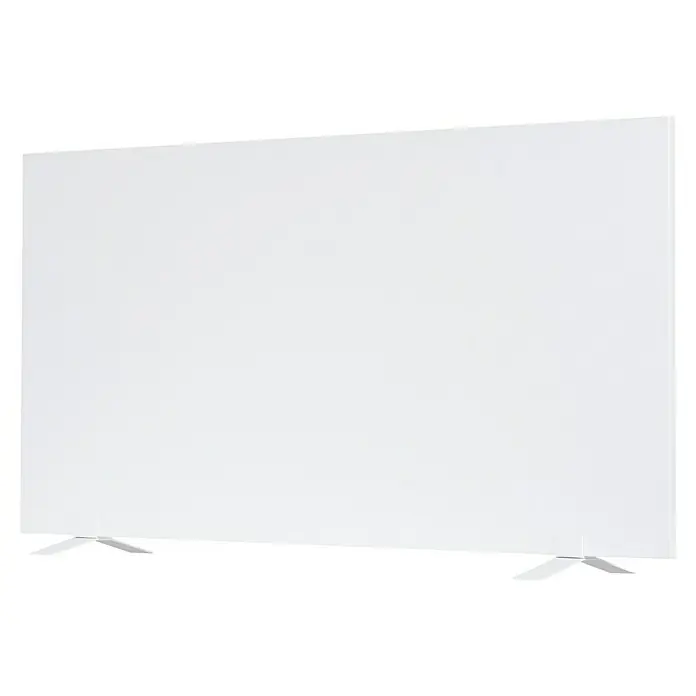 E2 elektro Infrarotheizkörper Infra Smart & Easy L - B x H: 595 x 45 cm, Weiß, 700 W - Freistehende, beschreibbare, weiße Glas-Magnettafel mit abgerundeten Ecken und schwebendem Design. Ideal für Büros und Konferenzräume.