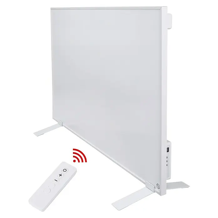 E2 elektro Infrarotheizkörper Complete Frame M - B x H: 600 x 50 cm, Weiß, 700 W - Weißer Infrarot-Heizkörper mit Fernbedienung für komfortable Wärmeregulierung. Stilvolle und effiziente Heizlösung für jeden Raum.