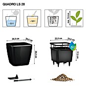 Lechuza Pflanzkasten Quadro Premium (Außenmaß (L x B x H): 28 x 28 x 26 cm, Kunststoff, Weiß) | BAUHAUS