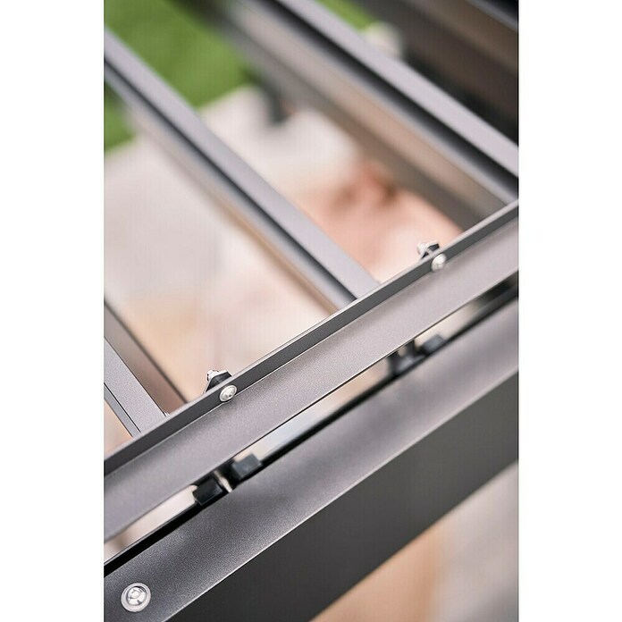 Biohort Lamellenpavillon Gr. 6 (B x T: 608 x 312 cm, Dunkelgrau Metallic, Material Gestell: Stahl) | BAUHAUS