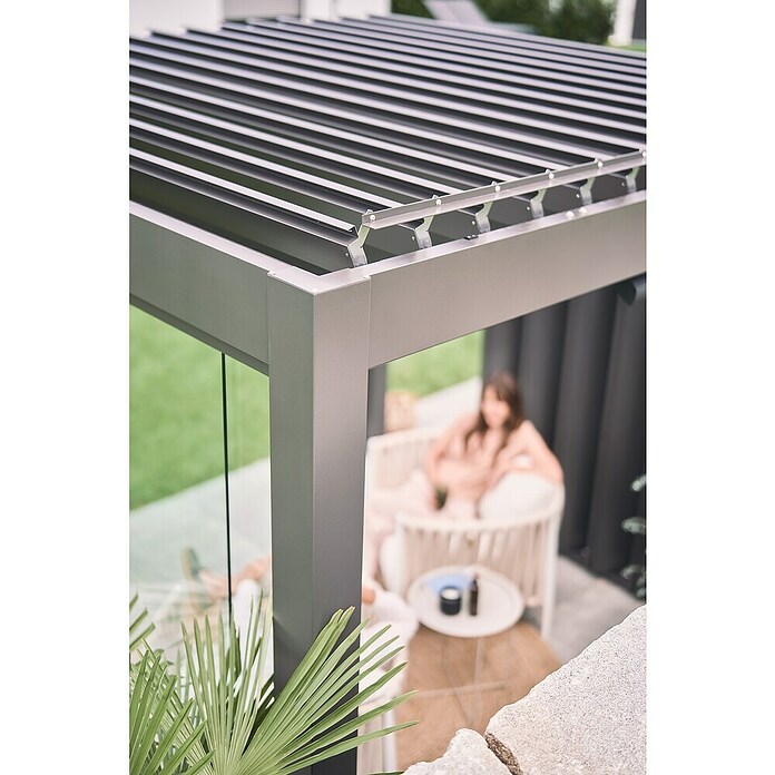 Biohort Lamellenpavillon Gr. 6 (B x T: 608 x 312 cm, Dunkelgrau Metallic, Material Gestell: Stahl) | BAUHAUS