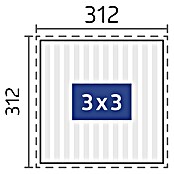 Biohort Lamellenpavillon Gr. 3 (B x T: 312 x 312 cm, Weiß, Material Gestell: Stahl) | BAUHAUS
