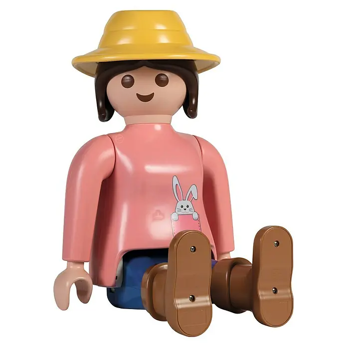 Lechuza Dekofigur Playmobil - Gärtnerin/Hase, L x B x H: 33 x 27 x 68 cm, Kunststoff - Playmobil-Figur mit gelbem Hut und rosa Oberteil mit Hasenmotiv. Eine lustige Ergänzung für jede Spielzeugsammlung.