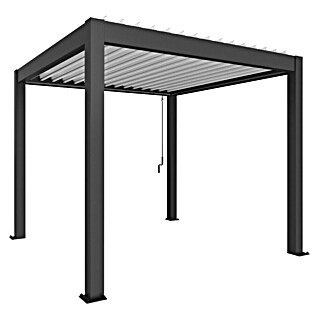Biohort Pergola Pergola Gr. 3 (B x T: 312 x 312 cm, Dunkelgrau Metallic - Weiß, Material Gestell: Stahl)
