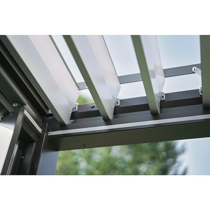 Biohort Pergola Lamellenpavillon Gr. 5 (B x T: 515,5 x 367,5 cm, Quarzgrau Metallic - Silber Metallic, Material Gestell: Stahl) | BAUHAUS