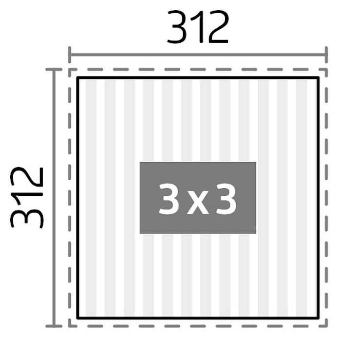 Biohort Lamellenpavillon Gr. 3 (B x T: 312 x 312 cm, Quarzgrau Metallic, Material Gestell: Stahl) | BAUHAUS