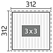 Biohort Lamellenpavillon Gr. 3 (B x T: 312 x 312 cm, Quarzgrau Metallic, Material Gestell: Stahl) | BAUHAUS