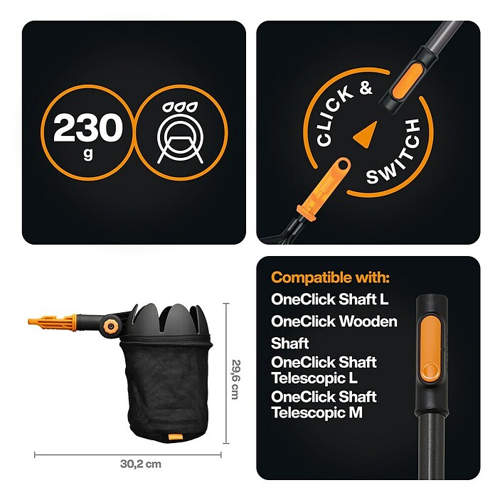 Fiskars OneClick Obstpflücker (Arbeitsbreite: 16,8 cm) | BAUHAUS