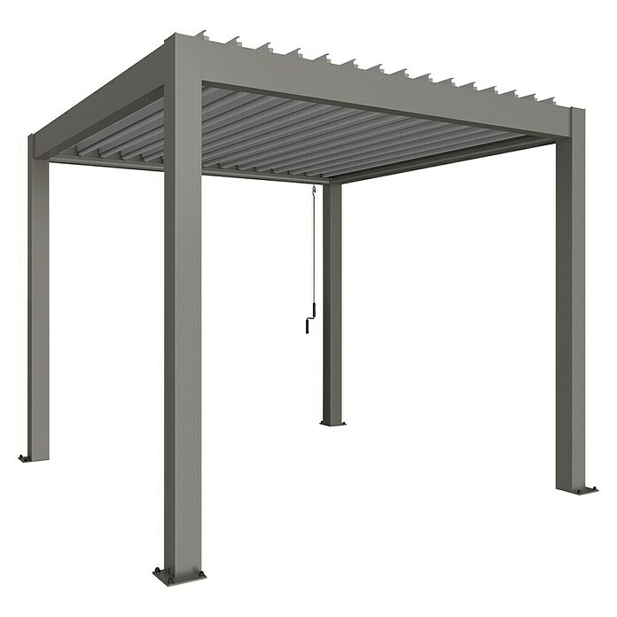 Biohort Pergola Lamellenpavillon Gr. 3 (B x T: 312 x 312 cm, Quarzgrau Metallic - Silber Metallic, Material Gestell: Stahl) | BAUHAUS