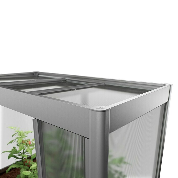 Biohort Florentina Gewächshaus (L x B x H: 104 x 201,6 x 213,4 cm, Quarzgrau Metallic, Stahl) | BAUHAUS