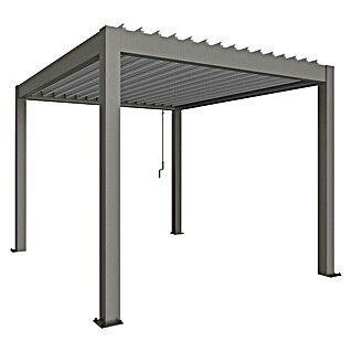 Biohort Pergola Gr. 3 (B x T: 312 x 367,5 cm, Quarzgrau/Silber Metallic, Material Gestell: Stahl)