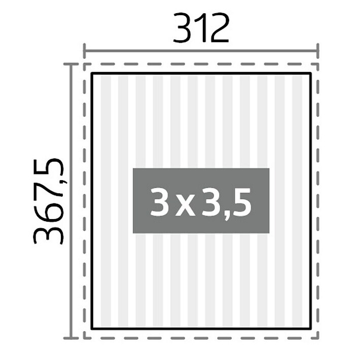 Biohort Lamellenpavillon Gr. 3 (B x T: 312 x 367,5 cm, Quarzgrau/Silber Metallic, Material Gestell: Stahl) | BAUHAUS