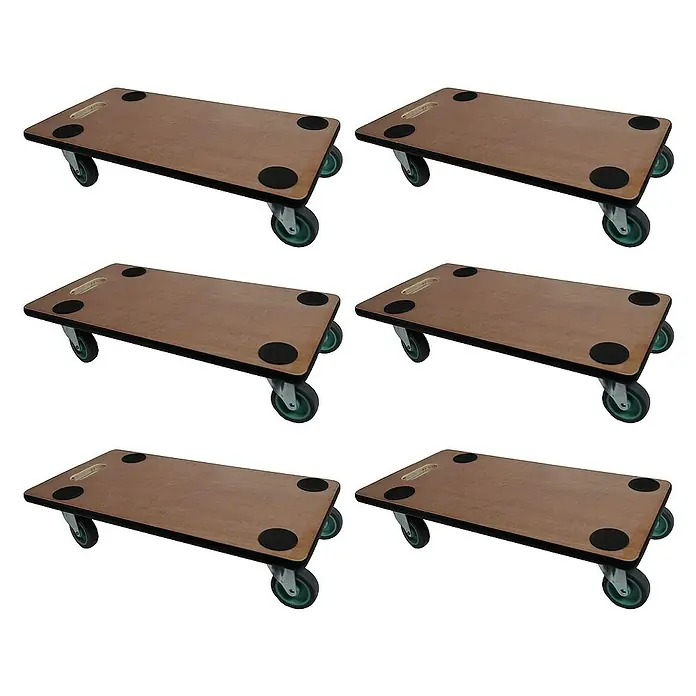 Proregal Transportroller Mega Deal 6x mit 4 Rollen - L x B x H: 60 x 30 x 11,5 cm, Traglast: 200 kg, Holz