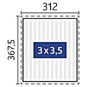 Biohort Lamellenpavillon Gr. 3 (B x T: 312 x 367,5 cm, Quarzgrau Metallic/Weiß, Material Gestell: Stahl) | BAUHAUS