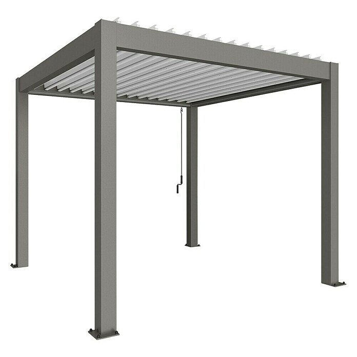 Biohort Pergola Lamellenpavillon Gr. 3 (B x T: 312 x 312 cm, Quarzgrau Metallic - Weiß, Material Gestell: Stahl) | BAUHAUS