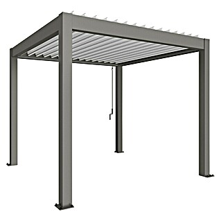 Biohort Pergola Pergola Gr. 3 (B x T: 312 x 312 cm, Quarzgrau Metallic - Weiß, Material Gestell: Stahl)