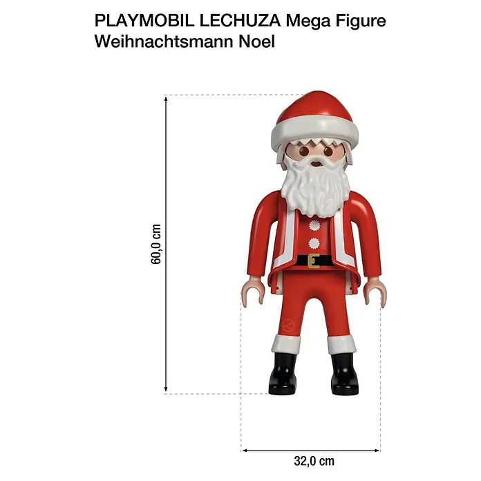 Lechuza Dekofigur Playmobil - Weihnachtsmann, L x B x H: 25 x 30 x 68 cm, Kunststoff - PLAYMOBIL LECHUZA Mega Figur Weihnachtsmann Noel. Die perfekte Ergänzung für jede PLAYMOBIL Sammlung.