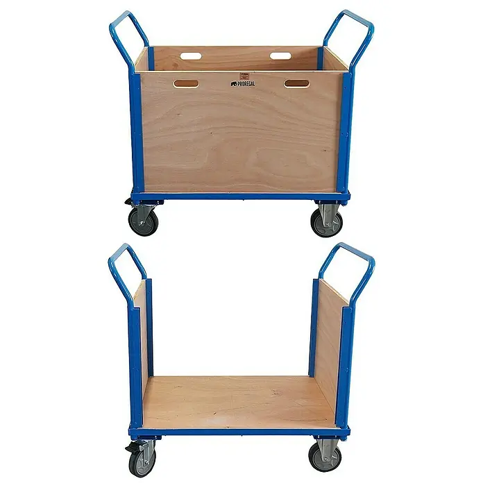 Proregal Transportroller / Plattformwagen mit abnehmbaren Holzwänden - Traglast: 400 kg