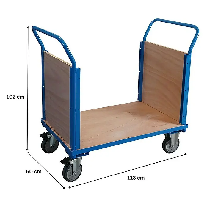 Proregal Transportroller / Plattformwagen mit abnehmbaren Holzwänden - Traglast: 400 kg