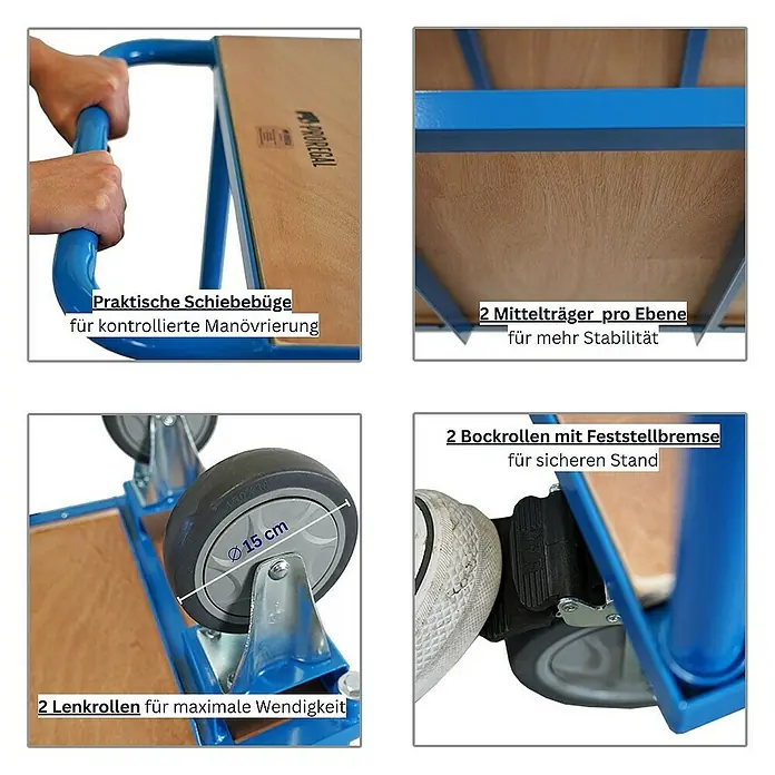 Proregal Transportroller / Tischwagen mit 3 Etagen - Traglast: 400 kg