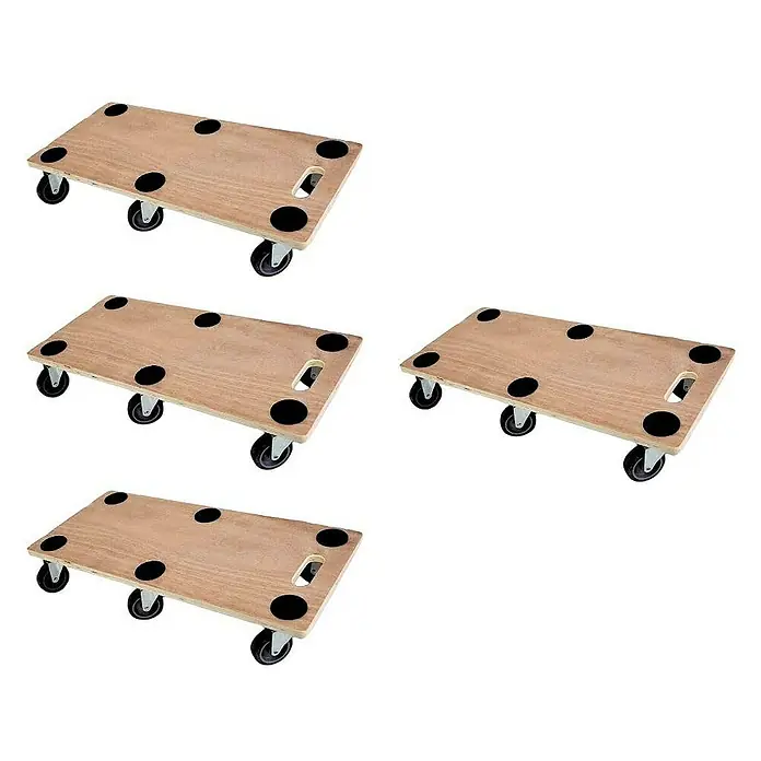 Proregal Transportroller Mega Deal 4x mit 6 Rollen - L x B x H: 68 x 30 x 11 cm, Traglast: 300 kg, Holz