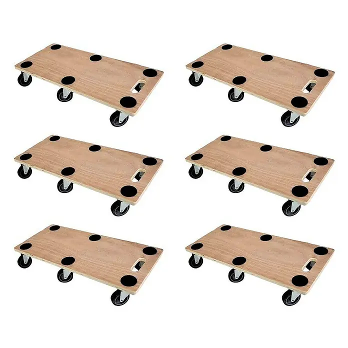 Proregal Transportroller Mega Deal 6x mit 6 Rollen - L x B x H: 68 x 30 x 11 cm, Traglast: 300 kg, Holz