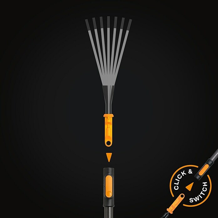 Fiskars OneClick Gartenrechen (Arbeitsbreite: 12,4 cm, Anzahl Zinken: 7 Stk.) | BAUHAUS