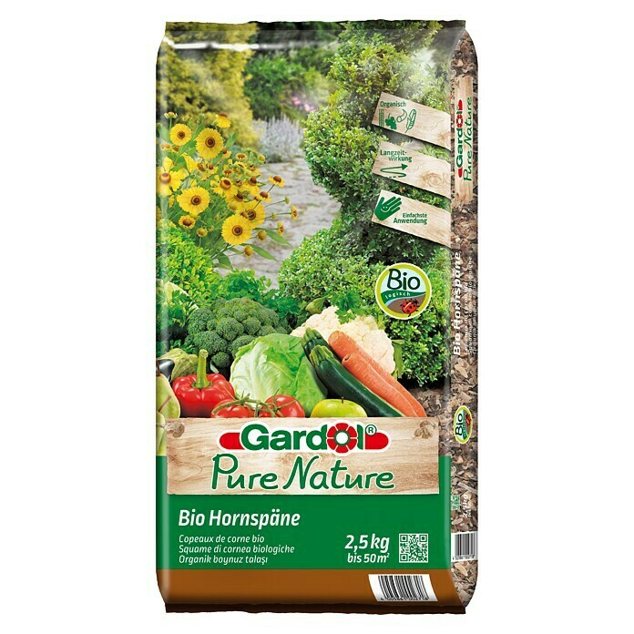 Gardol Pure Nature Bio-Hornspäne2,5 kg, Inhalt ausreichend für ca.: 50 m² Front View