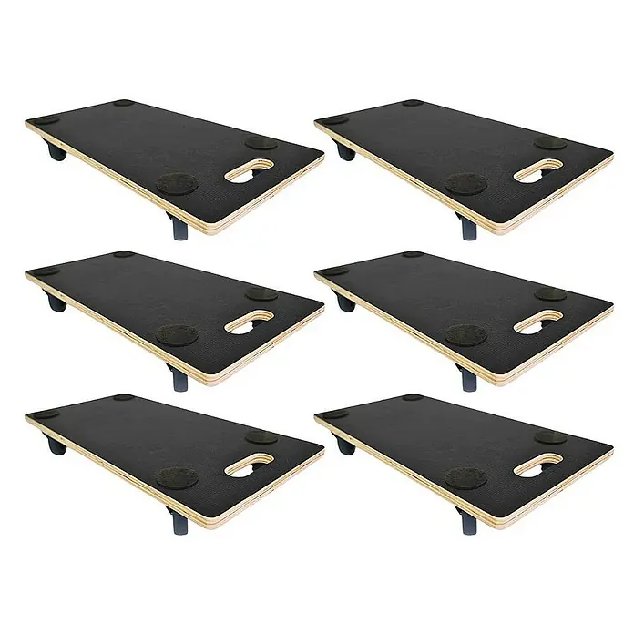Proregal Transportroller Mega Deal 6x mit 4 Rollen - L x B x H: 60 x 30 x 11,5 cm, Traglast: 200 kg, Holz