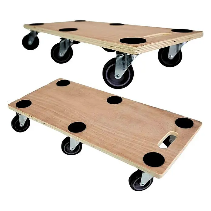 Proregal Transportroller Mega Deal 2x mit 6 Rollen - L x B x H: 68 x 30 x 11 cm, Traglast: 300 kg, Holz