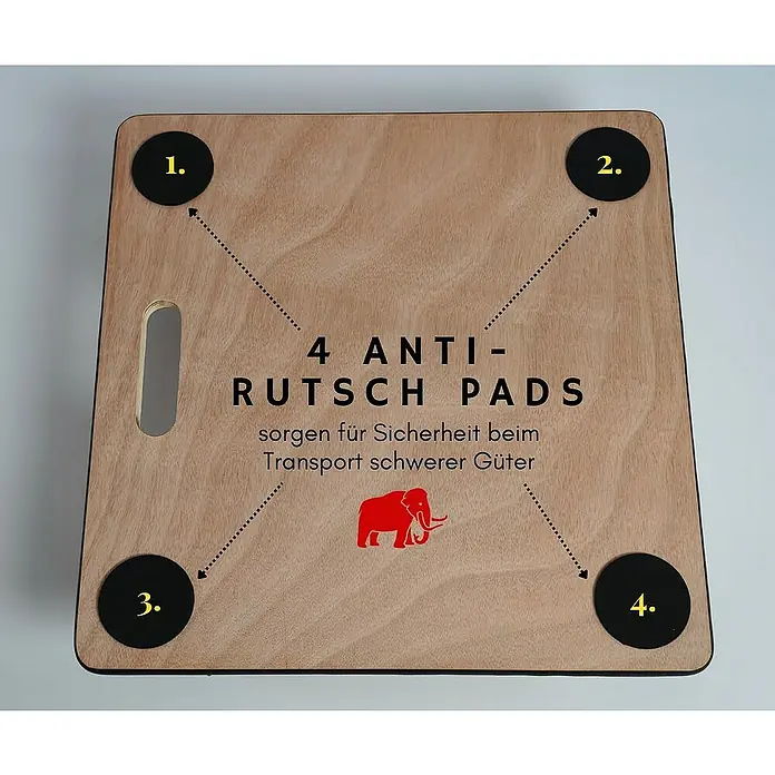 Proregal Transportroller Mega Deal 4x mit 4 Rollen - L x B x H: 50 x 50 x 11,5 cm, Traglast: 150 kg, Holz