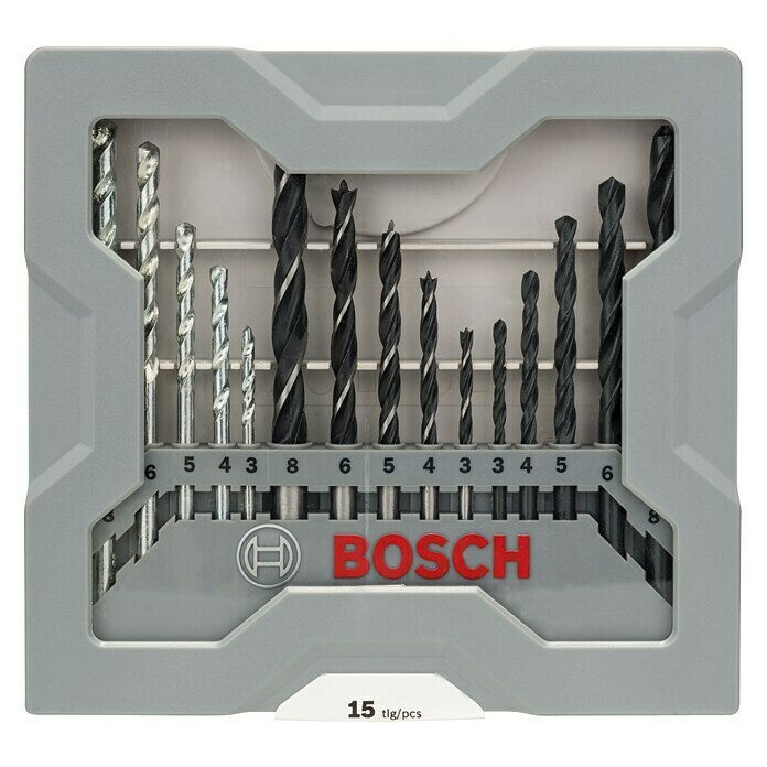 Bosch Bohrer-Set15 -tlg., Holz/Metall/Stein Front View