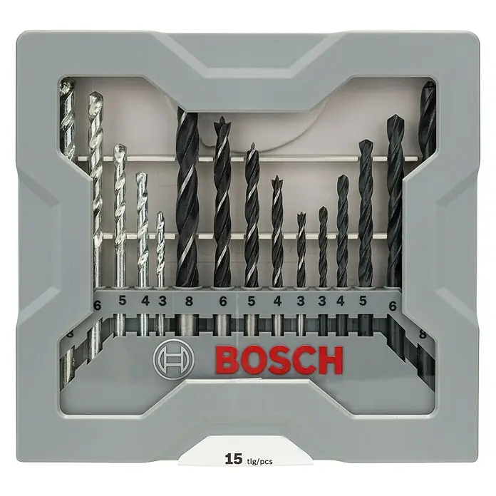 Bosch Bohrer-Set - 15 -tlg. - Bosch-Bohrerset mit 15 Teilen, inklusive Stein- und Holzbohrern, ideal für Heimwerker und Profis.