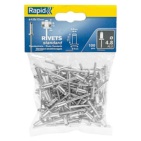 Rapid Blindniete (Nietlänge: 10 mm, Nietdurchmesser: 4,8 mm, 100 Stk.)