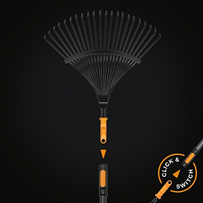 Fiskars OneClick Rasenrechen (L x B x H: 47,5 x 40 x 10,4 cm) | BAUHAUS