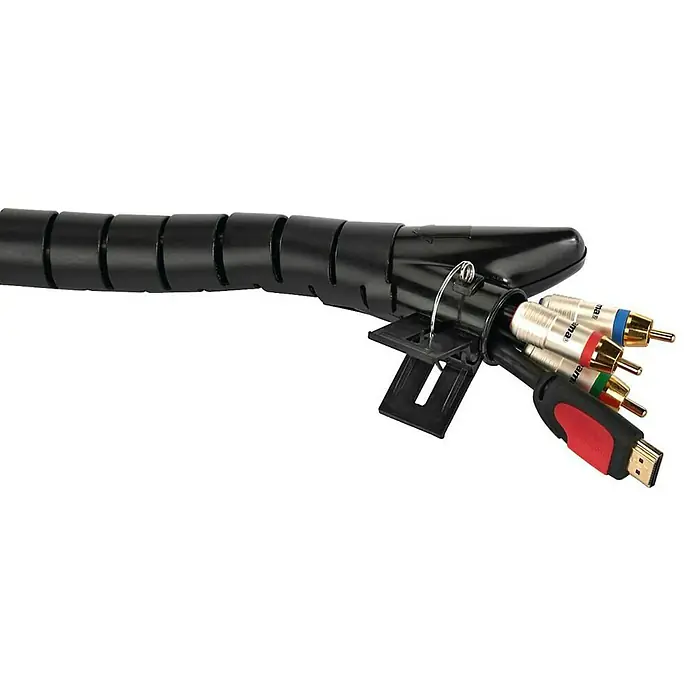 Hama Spiralschlauch 00220998 - Länge: 2 m - Kabelschlauch-Set zur Kabelorganisation. Das Set beinhaltet einen Kabelschlauch und Kabelclips, um TV-Kabel einfach zu ordnen.