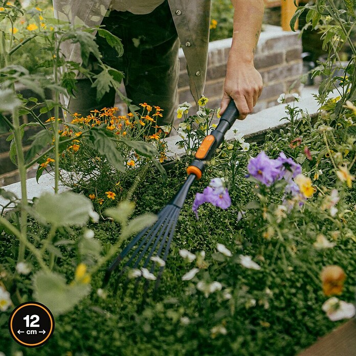 Fiskars OneClick Gartenrechen (Arbeitsbreite: 12,4 cm, Anzahl Zinken: 7 Stk.) | BAUHAUS