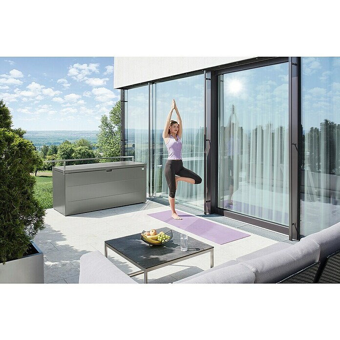 Biohort StyleBox Kissenbox 170 (L x B x H: 170 x 70 x 81 cm, Stahl, Quarzgrau-Metallic) | BAUHAUS