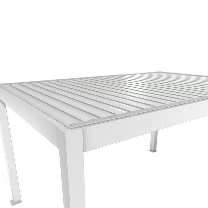 Biohort Lamellenpavillon Gr. 4 (B x T: 404,5 x 312 cm, Weiß, Material Gestell: Stahl) | BAUHAUS